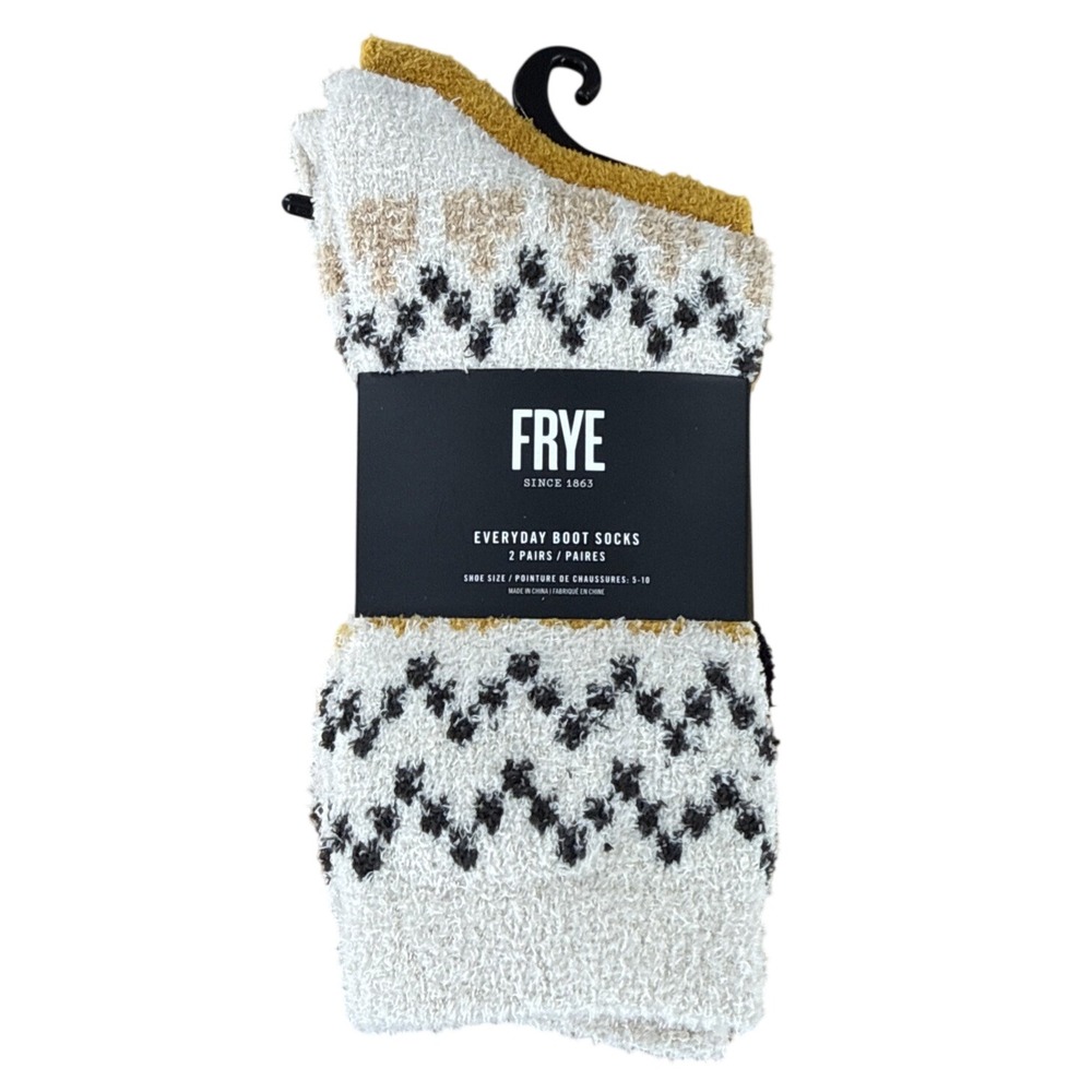 FRYE Everyday Boot Socks 2 Pair Pack Cozy Warm Bootie Socks Shoe Size 5-10
